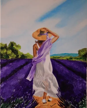 Girl in Lavender Field